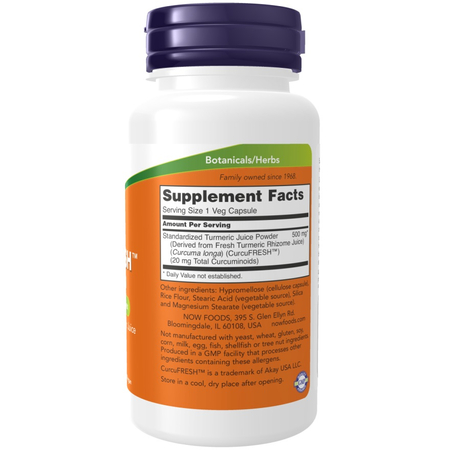 Now Foods CurcuFRESH Curcumin 60 veg kapsúl