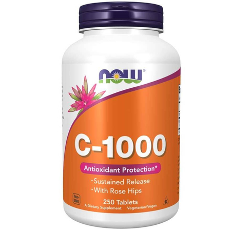 Now Foods Vitamín C 1000 mg s Šípkem 250 tablet s prodlouženou absorpcí