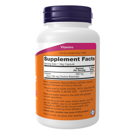 Now Foods Cholina 300 mg 100 veg kapsúl