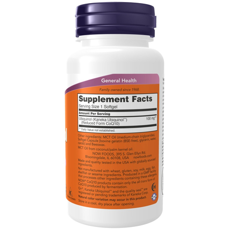 Now Foods Ubiquinol Koenzym Q10 100 mg 60 kapsúl