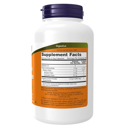 Now Foods Psyllium Husk Caps 500 mg 500 kapsúl